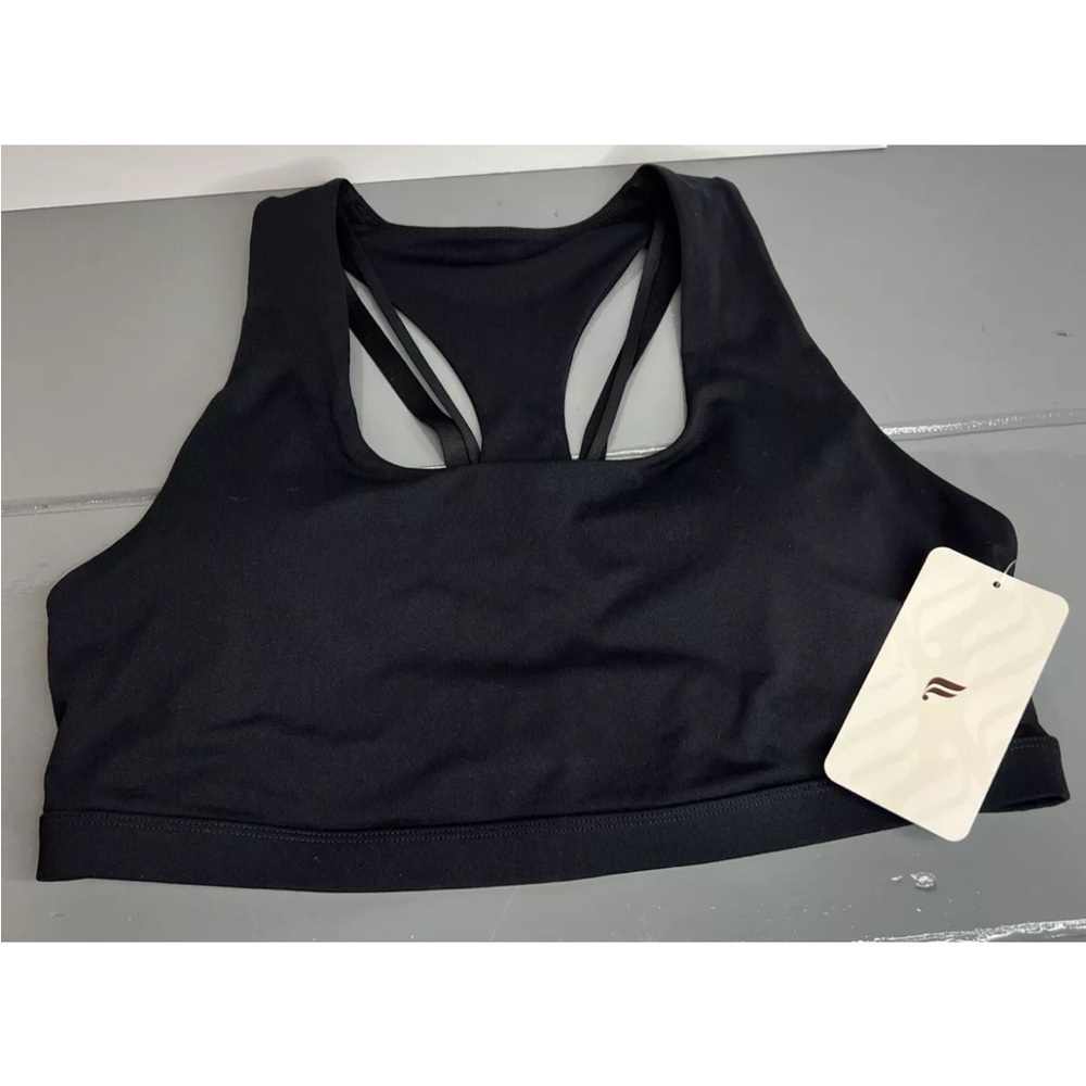 Fabletics Womens Kessler Medium Impact Sports Bra Black Sz XXL (14-16) NWT $49